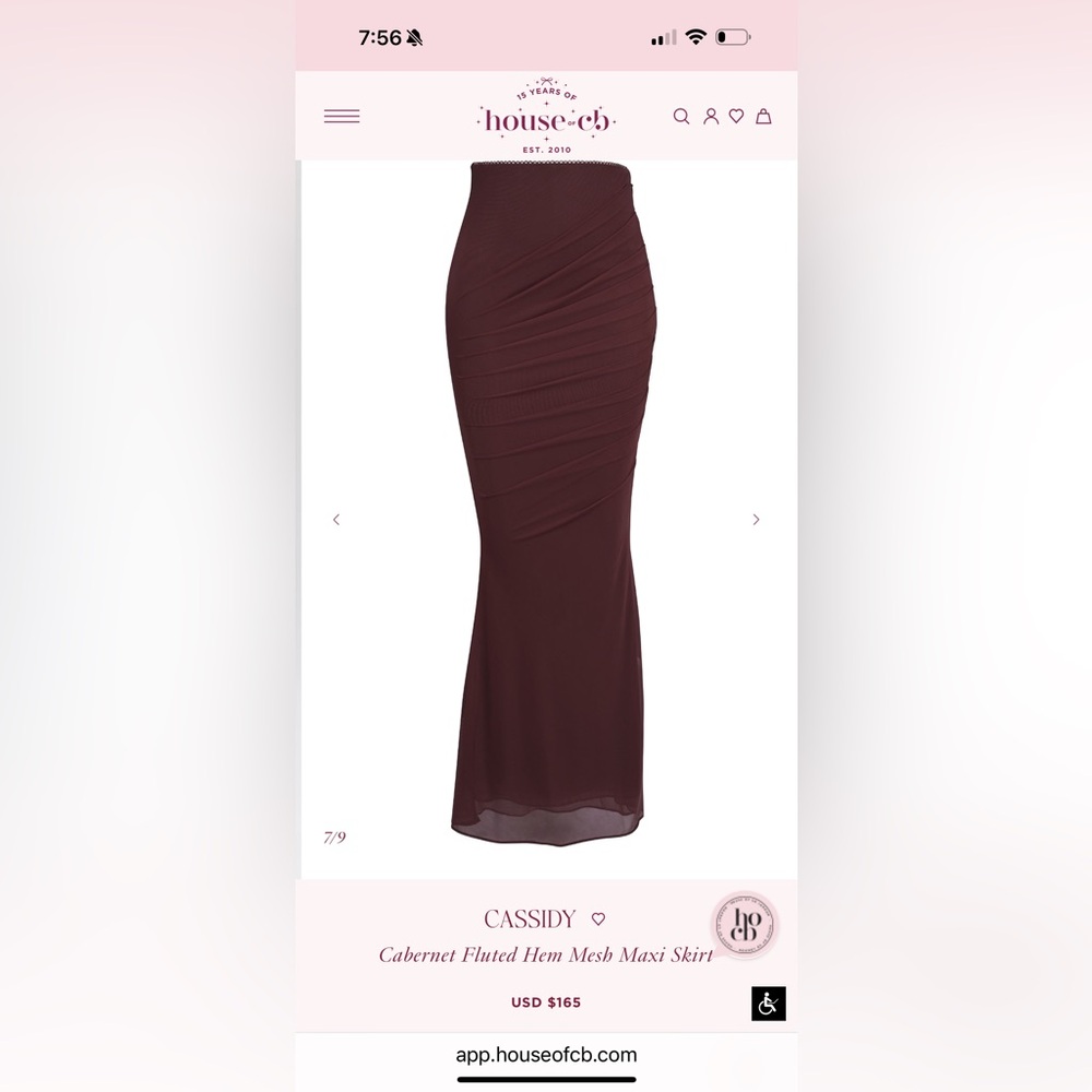 House of CB Cassidy Skirt - Deep Burgundy Bodycon Skirt